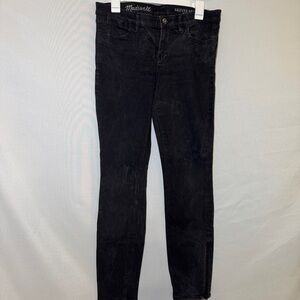 Madewell Skinny Skinny Ankle Black Frost Denim Jeans with Ankle Zippers Size 29